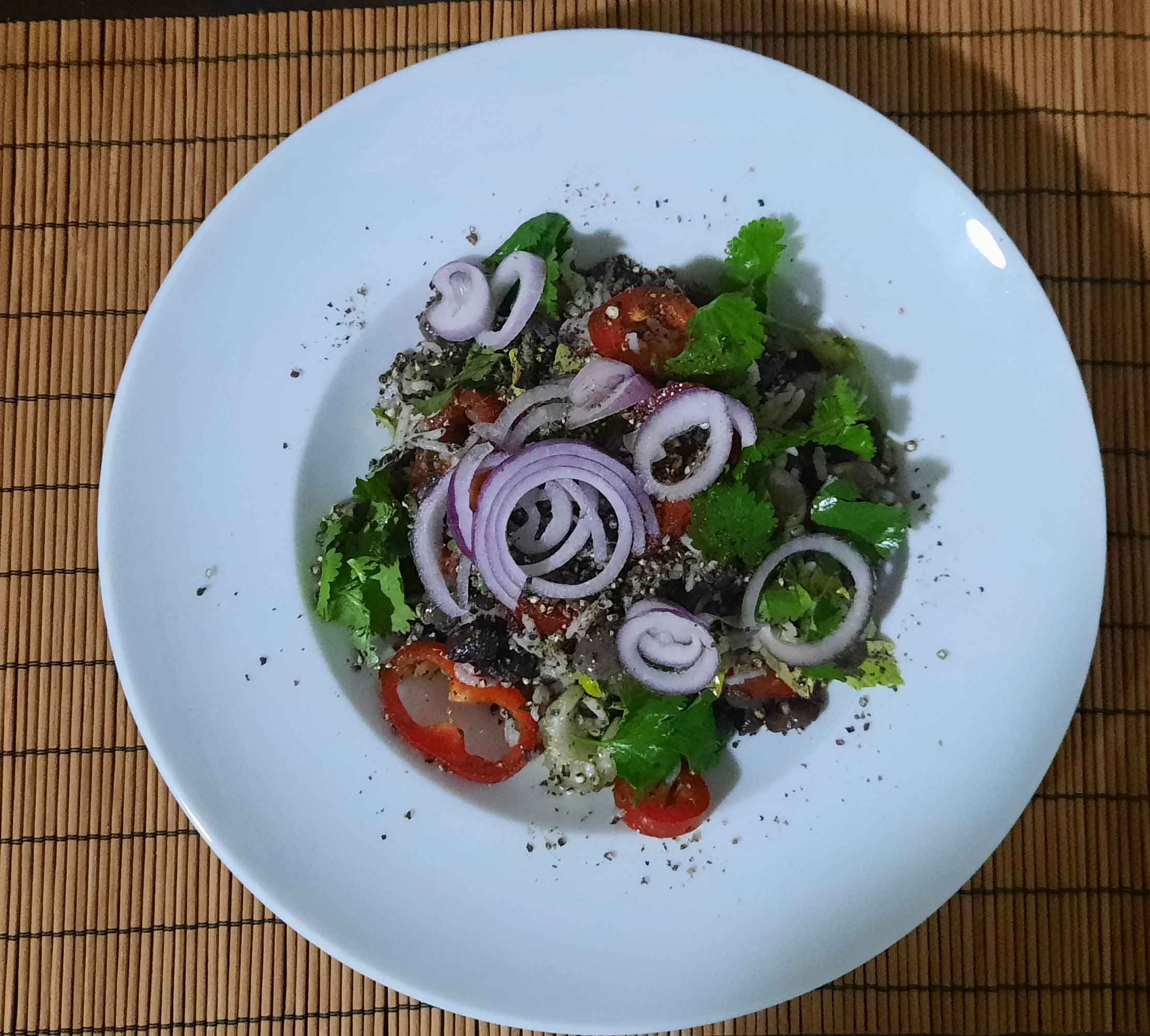 Karibischer Bohnen Reis Salat